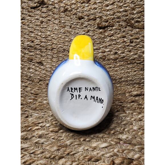 Pottery Majolica Rooster Pitcher Handmade Painted Italy Marked Dip. A Mano 9.5" - Picture 8 of 10